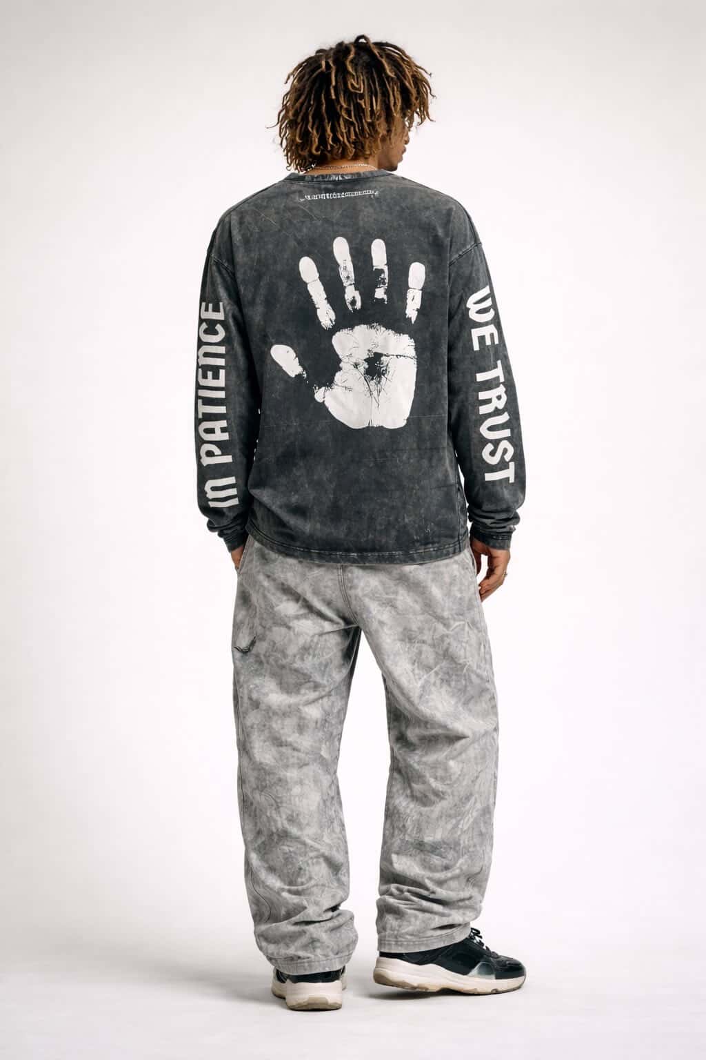 “IN PATIENCE WE TRUST” LONGSLEEVE T SHIRT